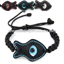 Pulsera de ojo griego de cuerda negra de moda